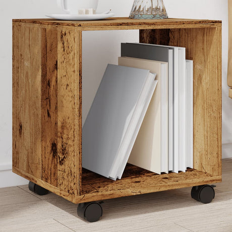 Vidaxl rolkast 37x33x42,5 cm bewerkt hout oud houtkleurig