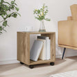 Vidaxl rolkast 37x33x42,5 cm bewerkt hout artisanaal eikenkleurig