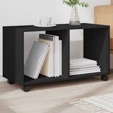 Vidaxl rolkast 72x33x42,5 cm bewerkt hout zwart