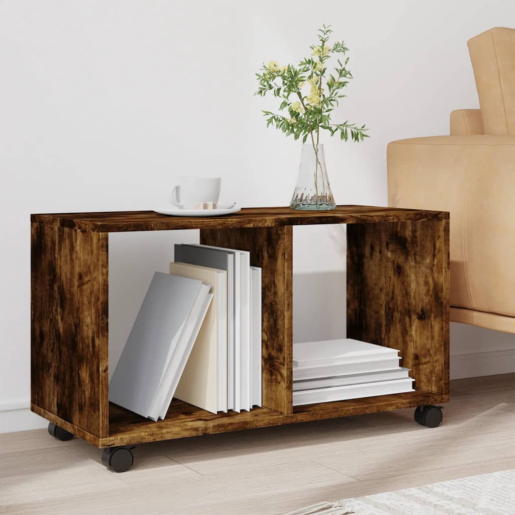 Vidaxl rolkast 72x33x42,5 cm bewerkt hout gerookt eikenkleurig
