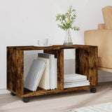Vidaxl rolkast 72x33x42,5 cm bewerkt hout gerookt eikenkleurig
