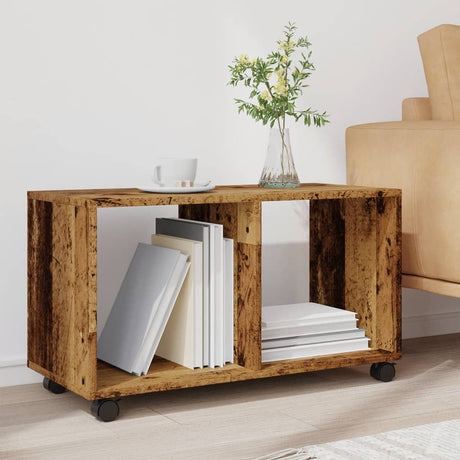 Vidaxl rolkast 72x33x42,5 cm bewerkt hout oud houtkleurig