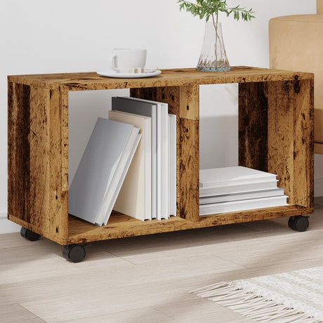 Vidaxl rolkast 72x33x42,5 cm bewerkt hout oud houtkleurig