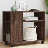 Vidaxl bijzettafel met wieltjes 70x35x60 cm hout bruin eikenkleurig