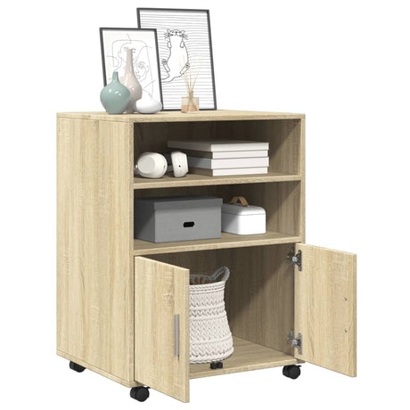 Vidaxl rolkast 60x48x81 cm bewerkt hout sonoma eikenkleurig