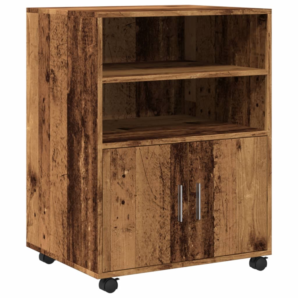 Vidaxl rolkast 60x48x81 cm bewerkt hout oud houtkleurig