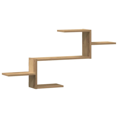 Vidaxl wandschap 104x15x49 cm bewerkt hout artisanaal eikenkleurig