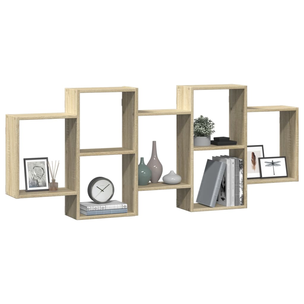 Vidaxl wandschap 159x18x65 cm bewerkt hout sonoma eikenkleurig