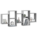 Vidaxl wandschap 159x18x65 cm bewerkt hout grijs sonoma eikenkleurig