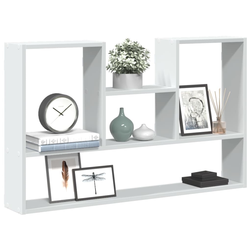 Vidaxl wandplank wit 99x15x60 cm bewerkt hout