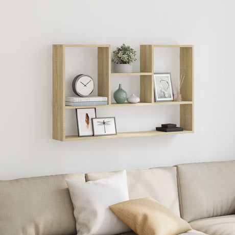 Vidaxl wandschap 99x15x60 cm bewerkt hout sonoma eikenkleurig
