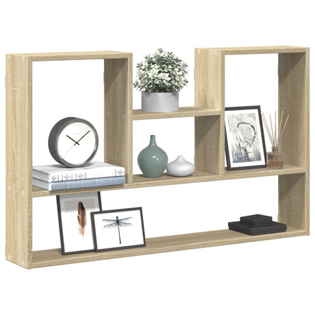 Vidaxl wandschap 99x15x60 cm bewerkt hout sonoma eikenkleurig