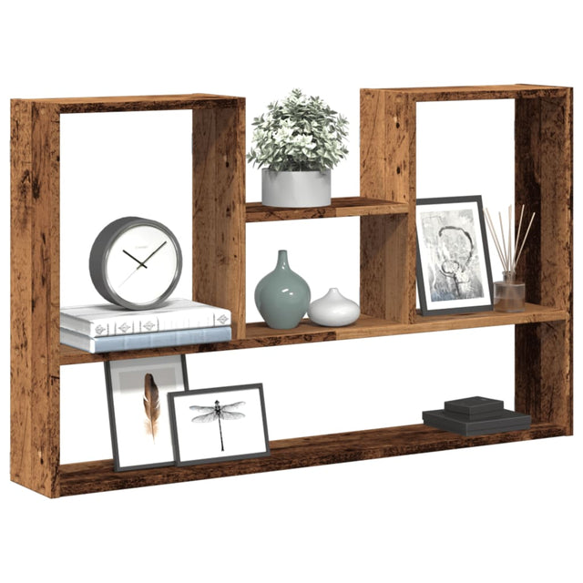 Vidaxl wandschap 99x15x60 cm bewerkt hout oud houtkleurig