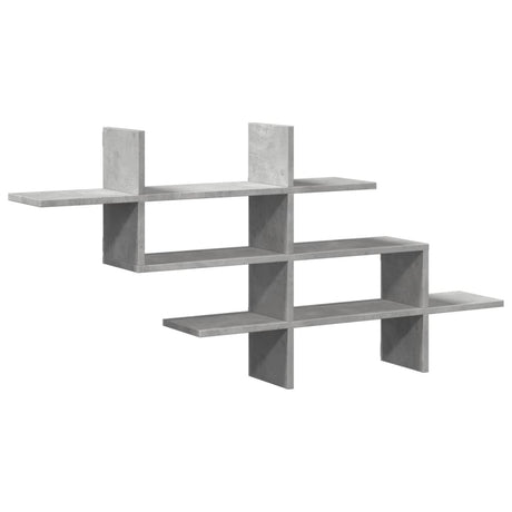Vidaxl wandschap 124,5x18x60,5 cm bewerkt hout betongrijs
