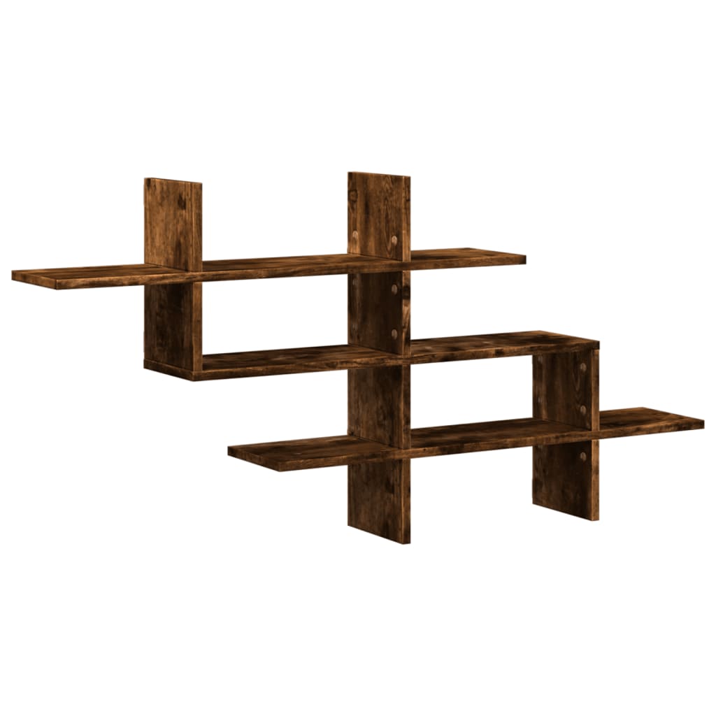 Vidaxl wandschap 124,5x18x60,5 cm bewerkt hout gerookt eikenkleurig