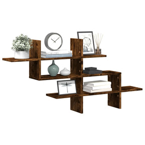 Vidaxl wandschap 124,5x18x60,5 cm bewerkt hout gerookt eikenkleurig