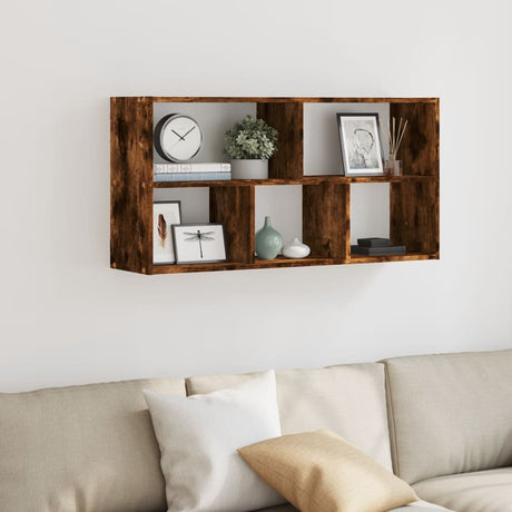 Vidaxl wandschap 100x25x50 cm bewerkt hout gerookt eikenkleurig