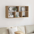 Vidaxl wandschap 100x25x50 cm bewerkt hout artisanaal eikenkleurig