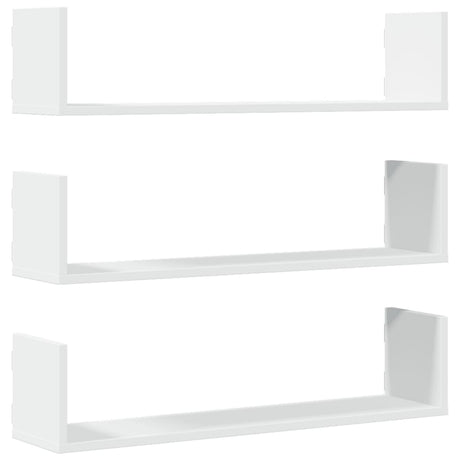 Vidaxl wandschappen 3 st 80x18x18 cm bewerkt hout wit