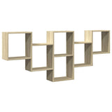 Vidaxl wandschap 159x18x66 cm bewerkt hout sonoma eikenkleurig