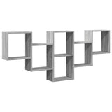 Vidaxl wandschap 159x18x66 cm bewerkt hout grijs sonoma eikenkleurig