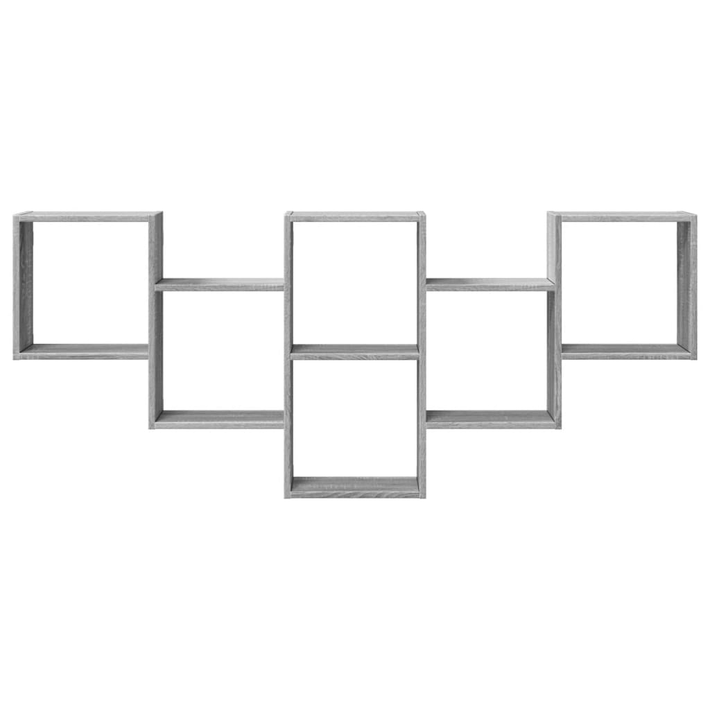 Vidaxl wandschap 159x18x66 cm bewerkt hout grijs sonoma eikenkleurig