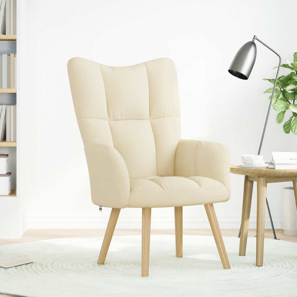 Vidaxl relaxstoel stof crèmekleurig