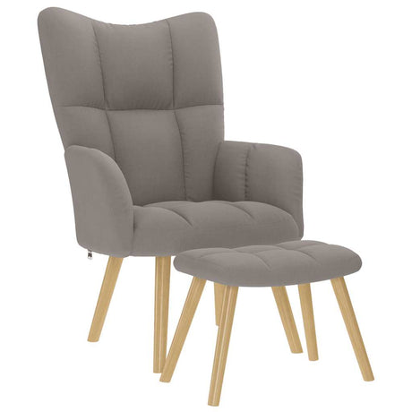Vidaxl relaxstoel met voetenbank stof taupe