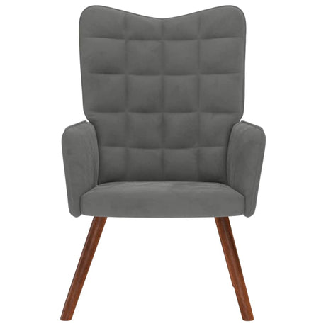 Vidaxl relaxstoel fluweel donkergrijs