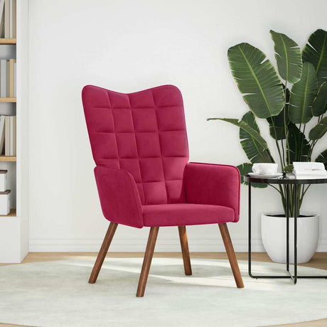 Vidaxl relaxstoel fluweel wijnrood
