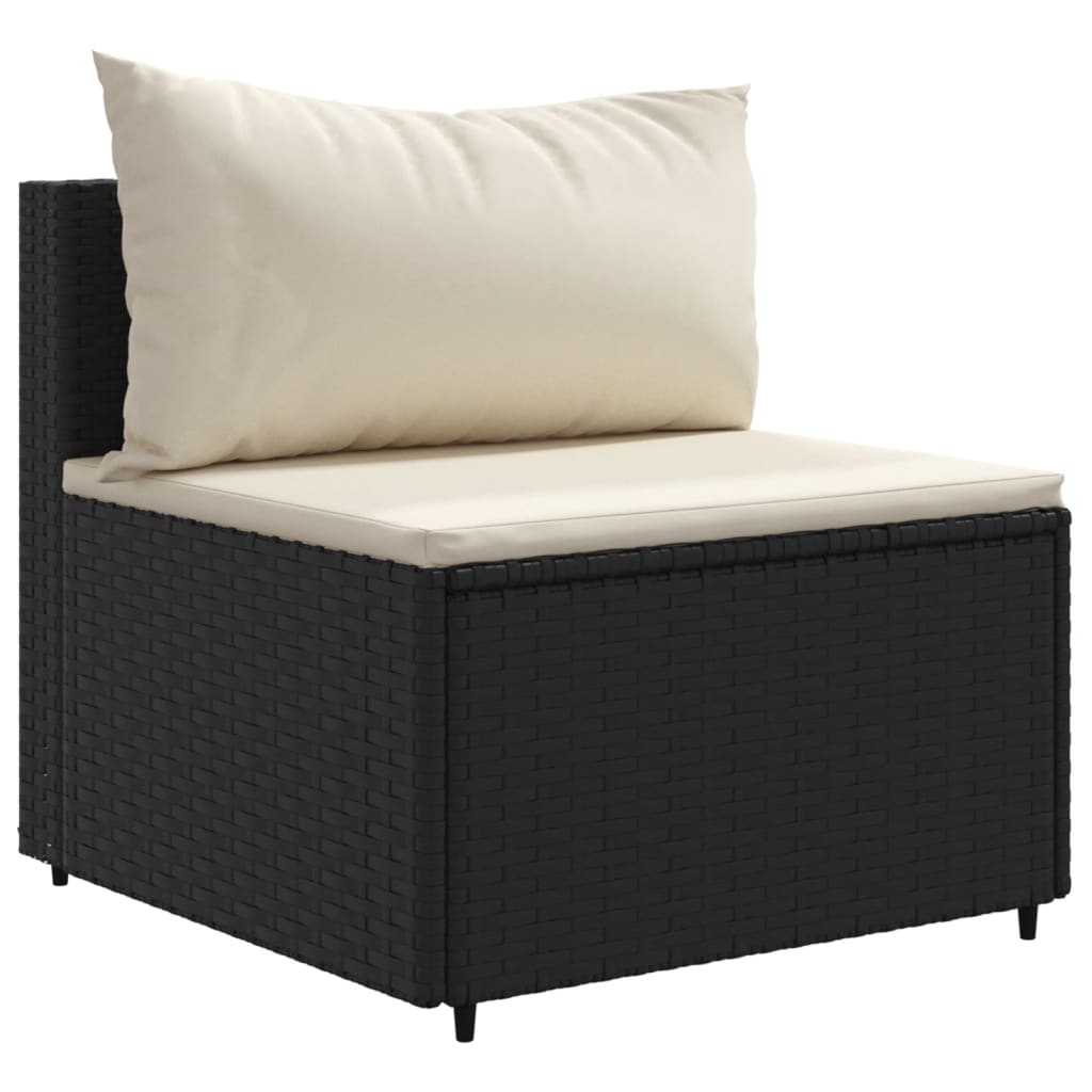Vidaxl 4-delige loungeset met kussens poly rattan zwart