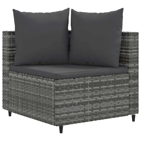 Vidaxl 4-delige loungeset met kussens poly rattan grijs