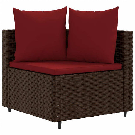 Vidaxl 4-delige loungeset met kussens poly rattan bruin