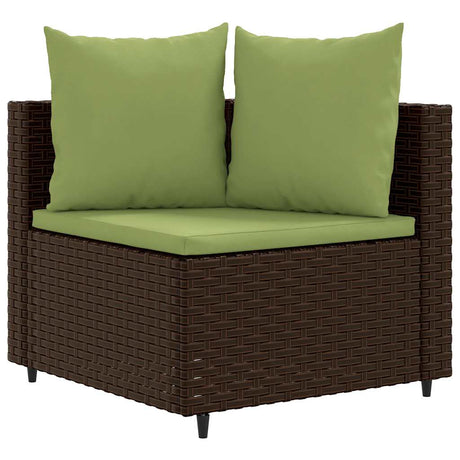 Vidaxl 3-delige loungeset met kussens poly rattan bruin