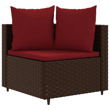 Vidaxl 4-delige loungeset met kussens poly rattan bruin
