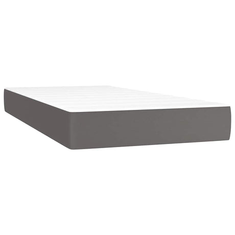 Vidaxl pocketveringmatras voor kinderen medium 80x160 cm kunstleer grijs