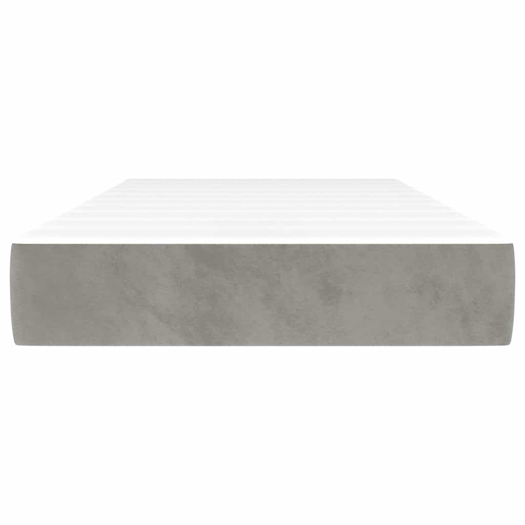 Vidaxl pocketveringmatras medium 80x210x20 cm fluweel lichtgrijs