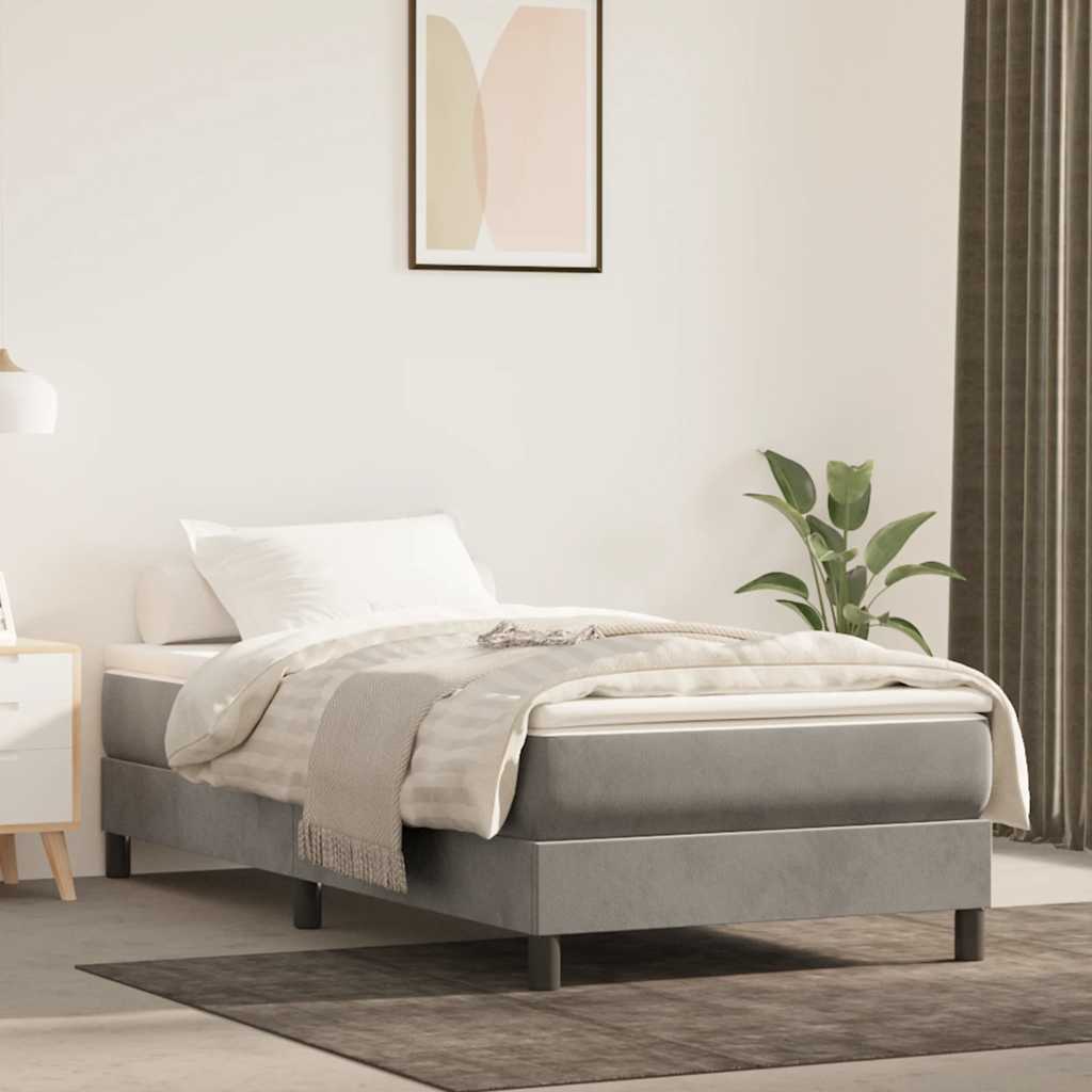 Vidaxl pocketveringmatras medium 80x210x20 cm fluweel lichtgrijs