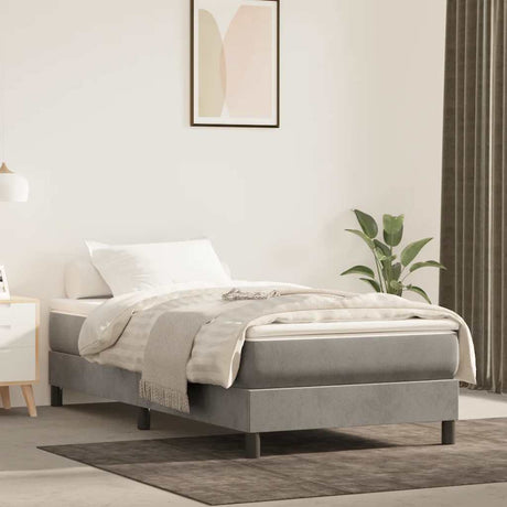 Vidaxl pocketveringmatras medium 100x210x20 cm fluweel lichtgrijs