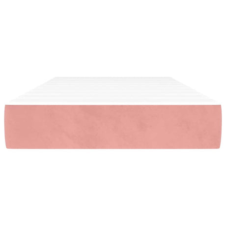 Vidaxl pocketveringmatras medium 100x210x20 cm fluweel roze