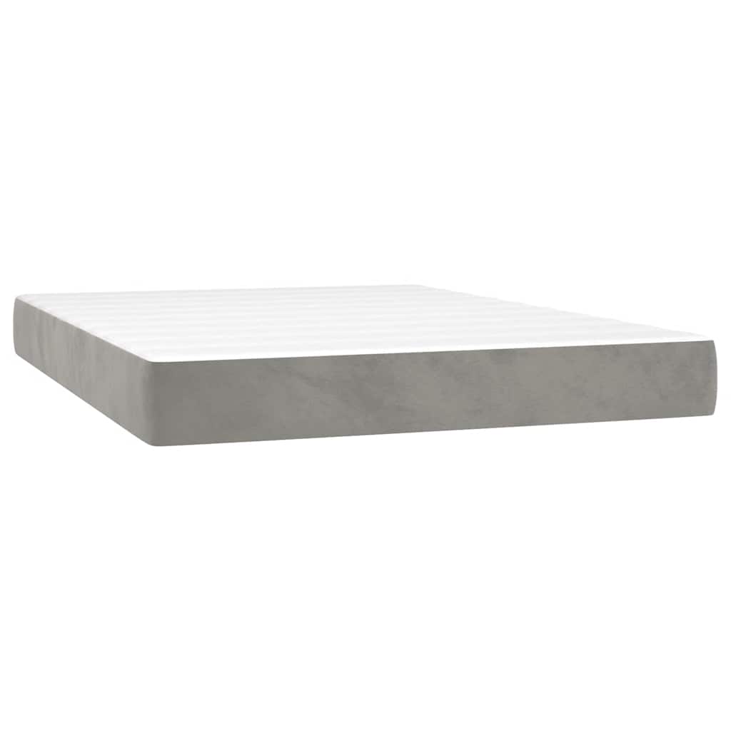 Vidaxl pocketveringmatras medium 120x210x20 cm fluweel lichtgrijs