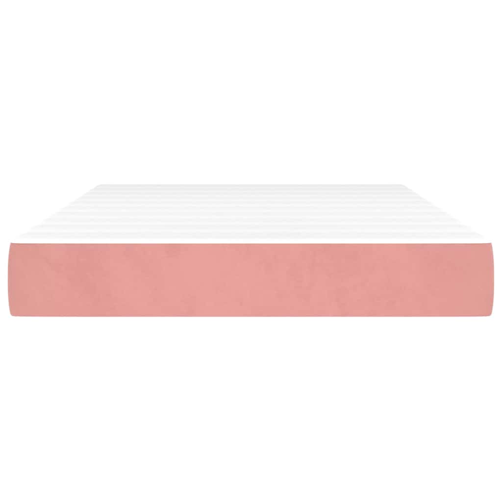 Vidaxl pocketveringmatras medium 120x210x20 cm fluweel roze