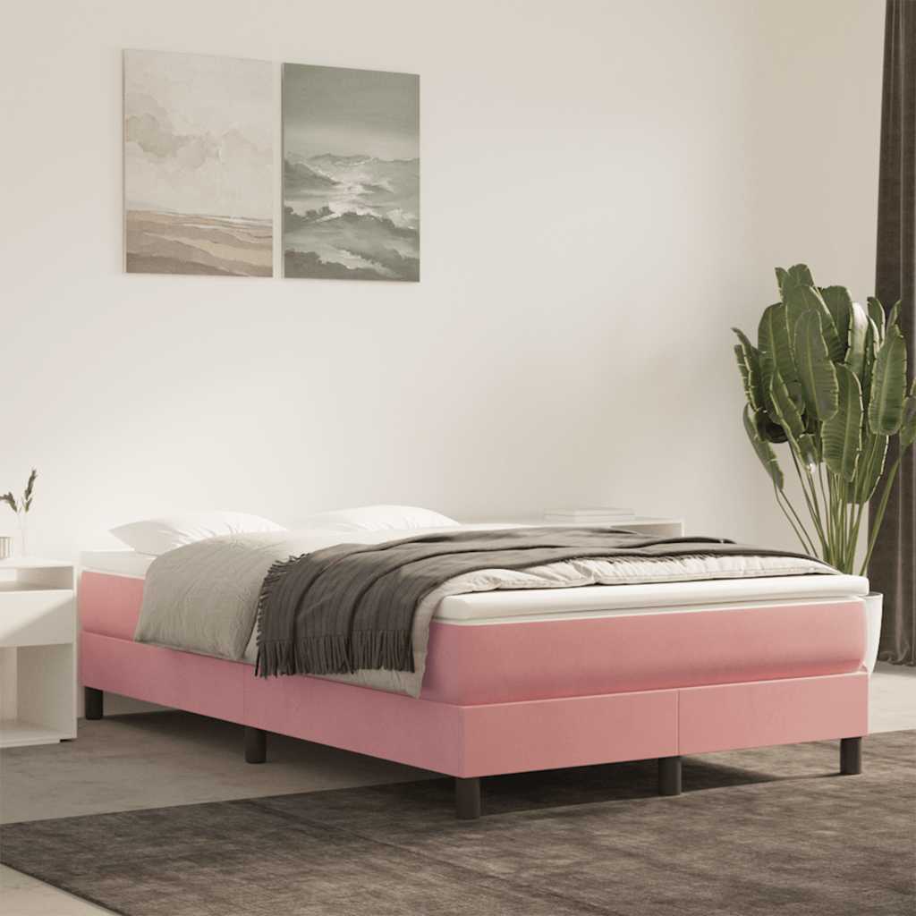 Vidaxl pocketveringmatras medium 120x210x20 cm fluweel roze