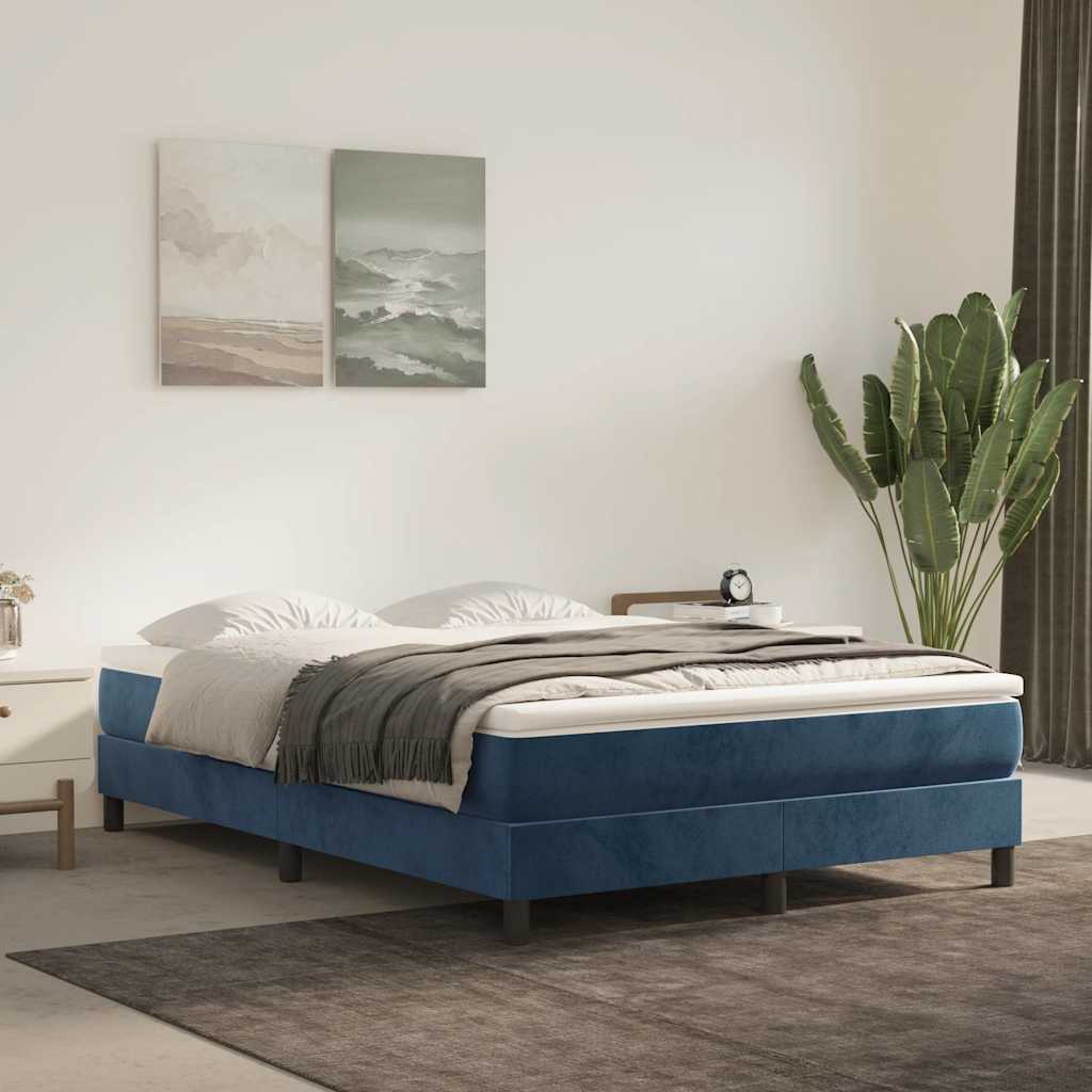 Vidaxl pocketveringmatras medium 140x210x20 cm fluweel donkerblauw