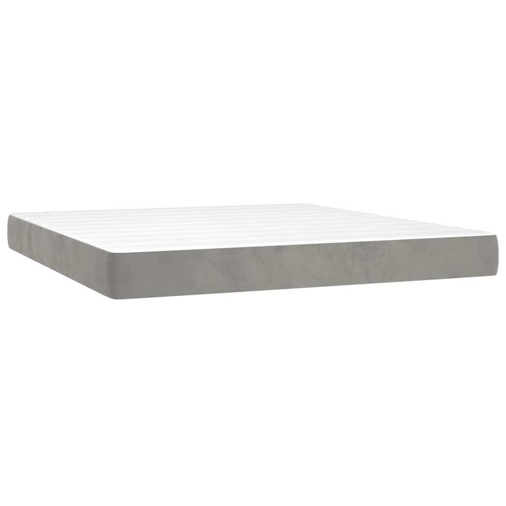 Vidaxl pocketveringmatras medium 160x210x20 cm fluweel lichtgrijs