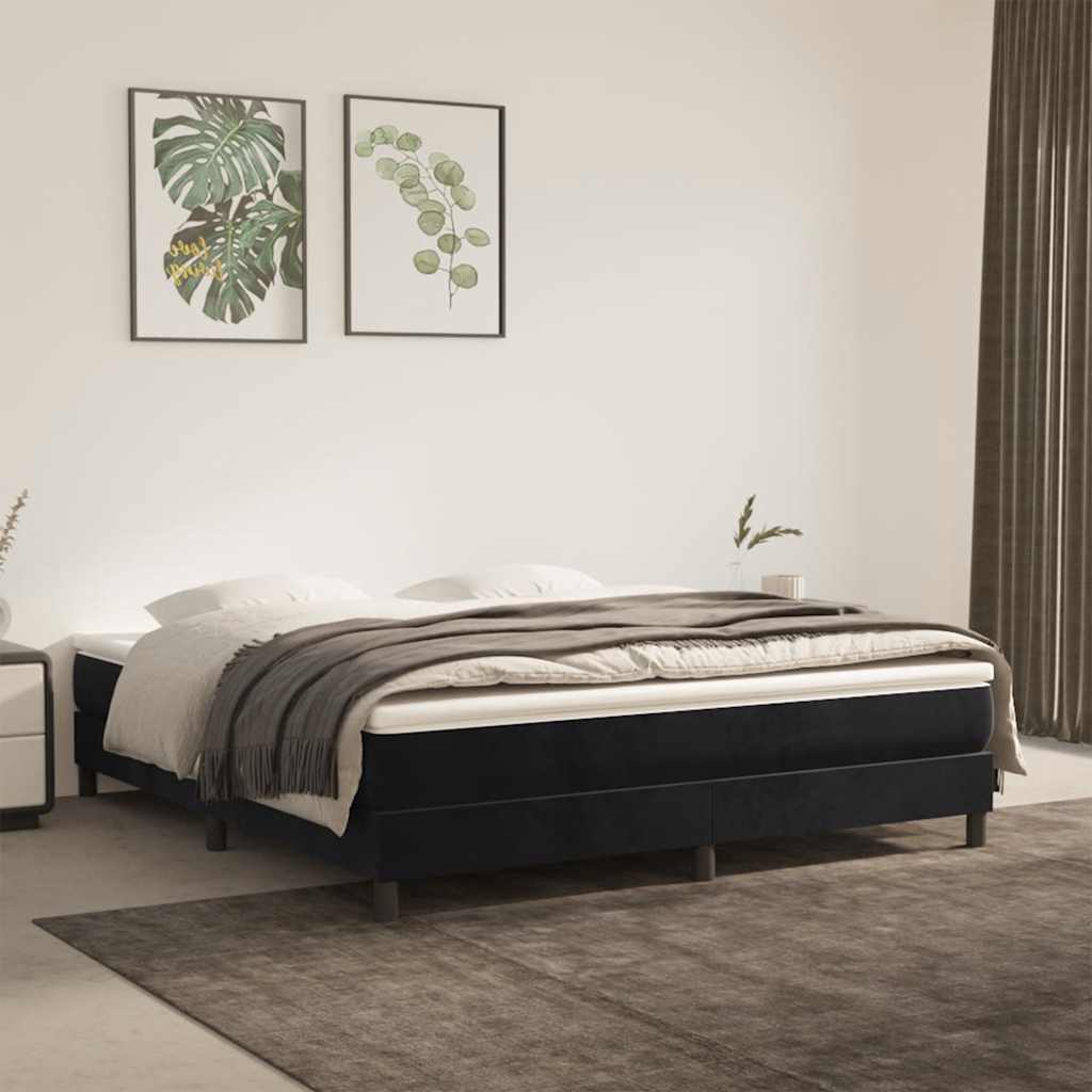 Vidaxl pocketveringmatras medium 160x210x20 cm fluweel zwart