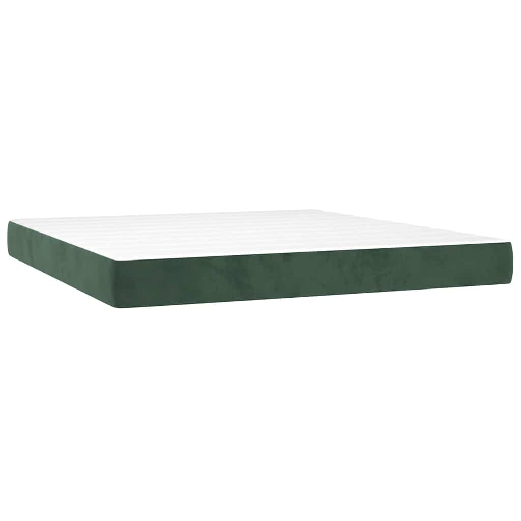 Vidaxl pocketveringmatras medium 160x210x20 cm fluweel donkergroen