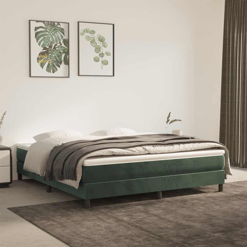 Vidaxl pocketveringmatras medium 160x210x20 cm fluweel donkergroen