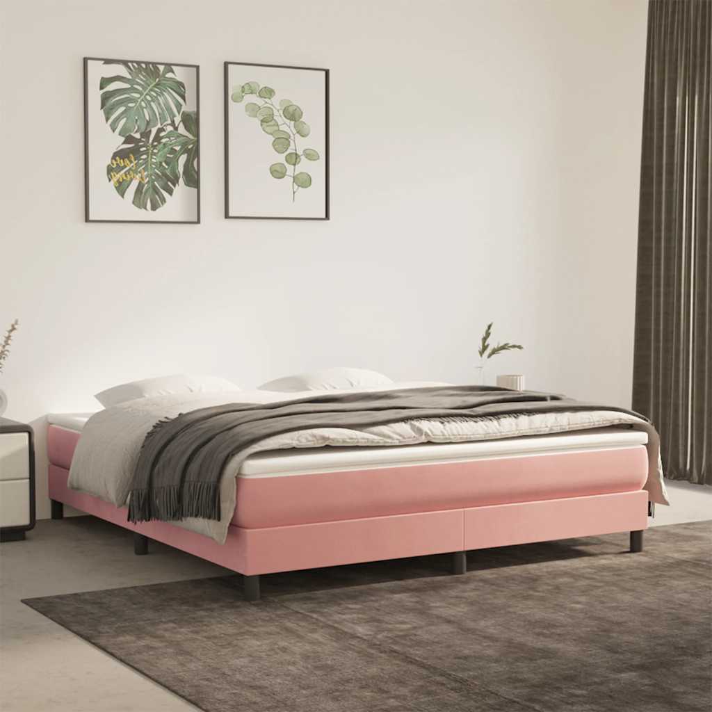 Vidaxl pocketveringmatras medium 160x210x20 cm fluweel roze