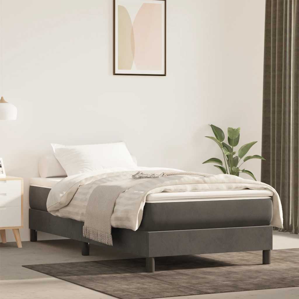 Vidaxl pocketveringmatras medium 80x220x20 cm fluweel donkergrijs